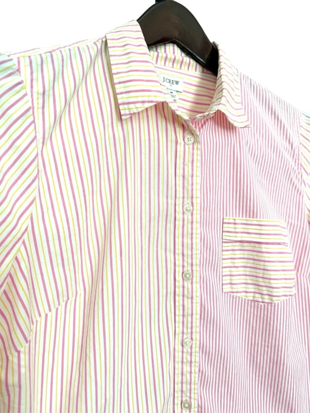 J. Crew Long Sleeve Striped Button Down Shirt Pink Yellow Women’s Medium